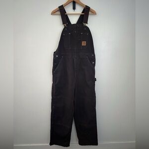 Carhartt Dark Brown insulated Overalls with Logo Patch
